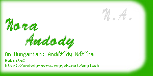 nora andody business card